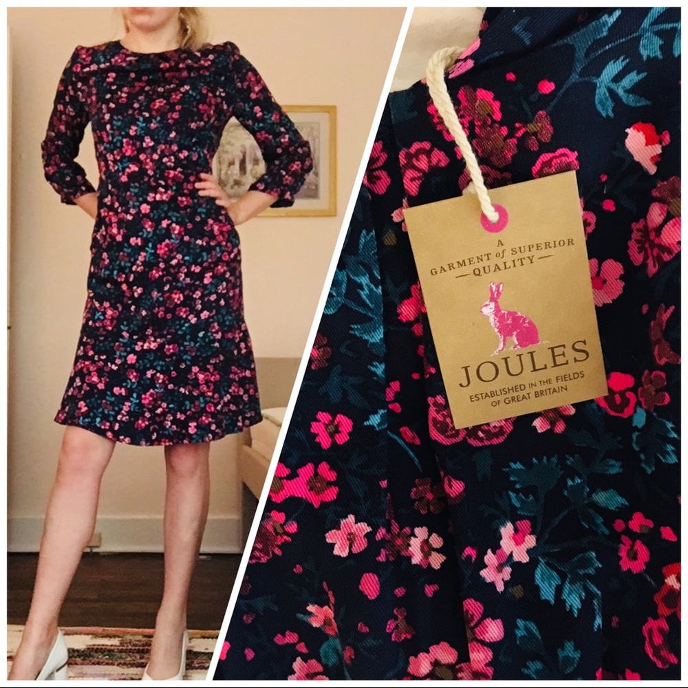 Joules ‘Roselda’ Dark Floral Sheath Dress